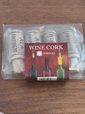 Wine Cork Candles - Natural Cork Color - Set of 4, New